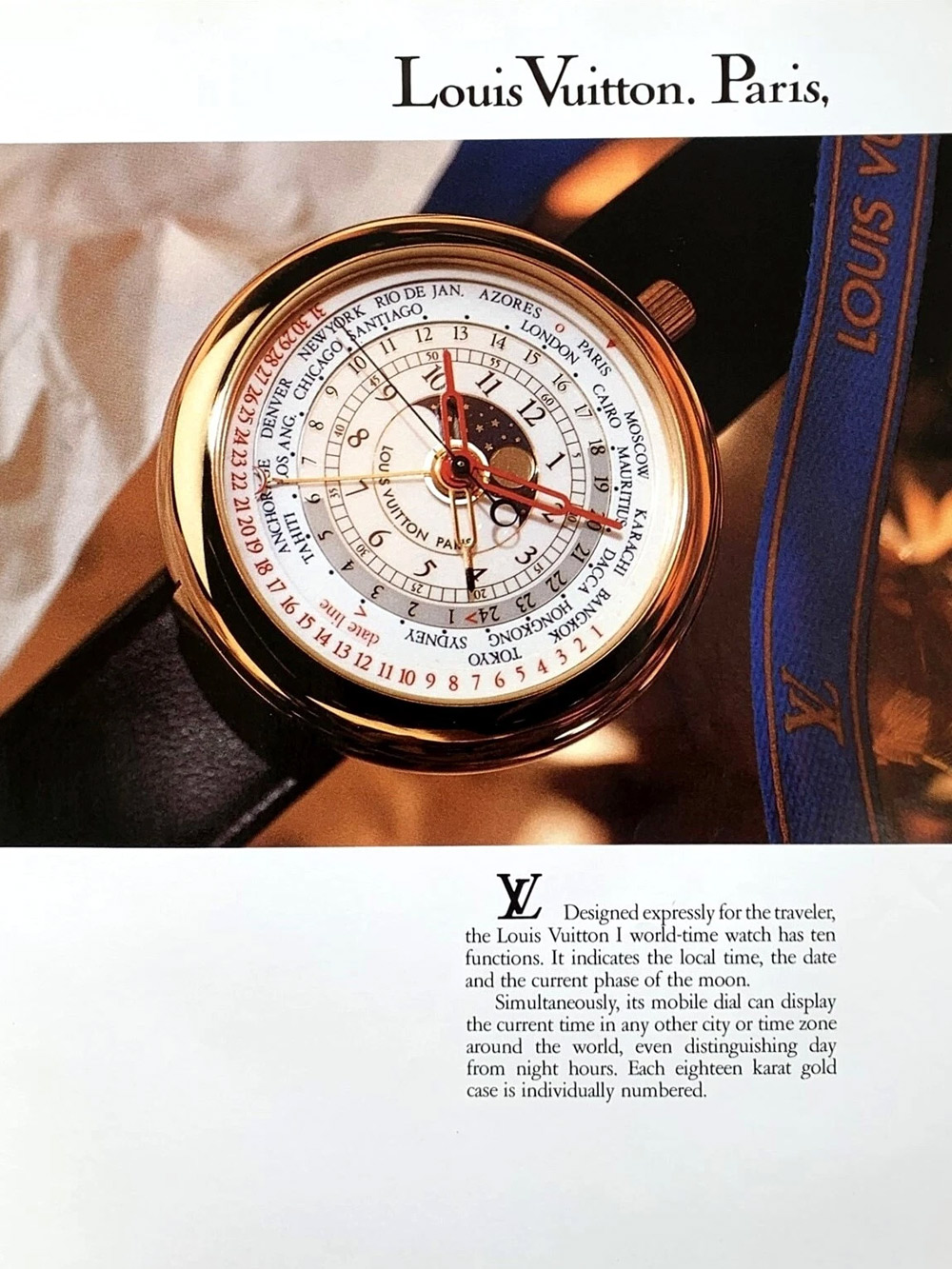 Louis Vuitton World-Time Watch Advert 1989