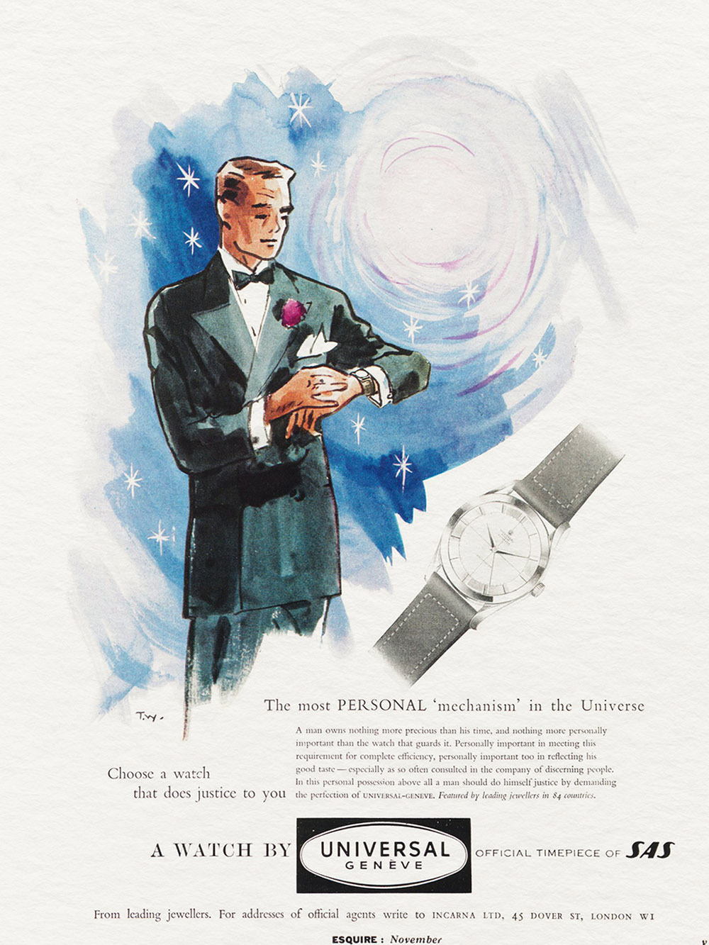 Universal Genève Vintage Advert