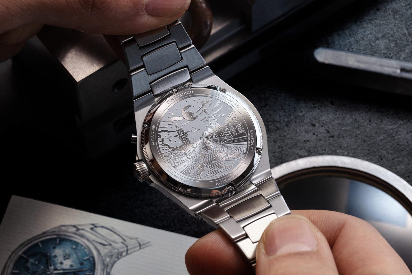 Venezianico Arsenale Calendario Blue Ref. 6221580C Caseback