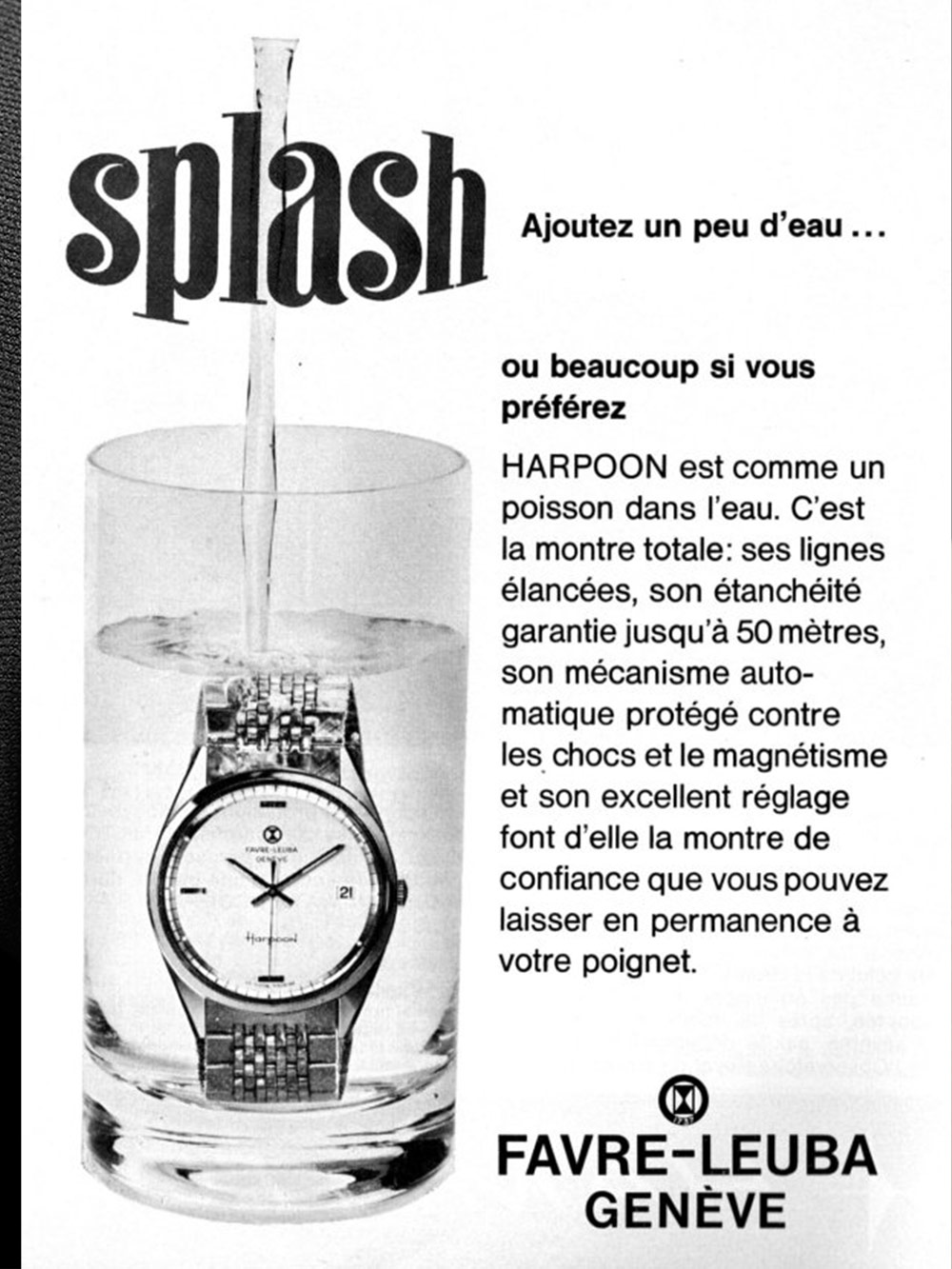 Vintage Favre Leuba Harpoon Revival Advert