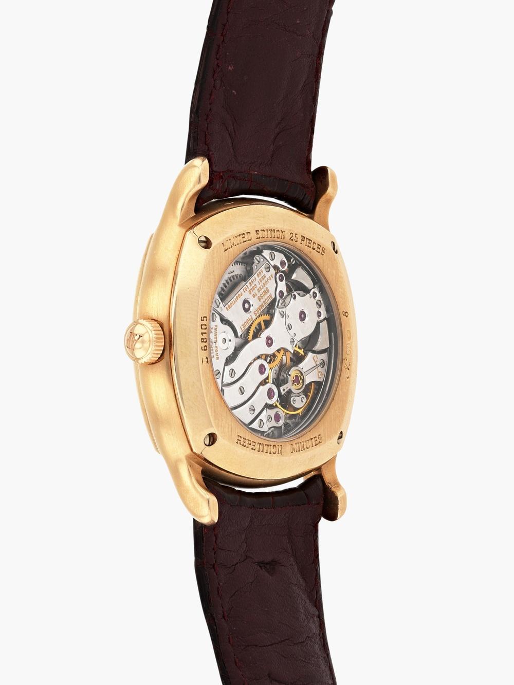 Audemars Piguet, John Schaeffer, ref. 25798OR, 18k pink gold minute repeater and jumping hours wristwatch from c.1995