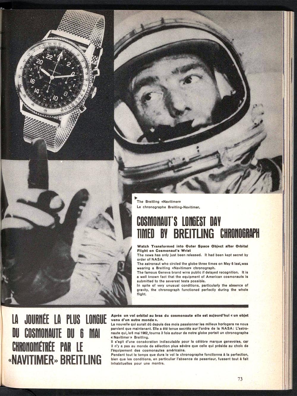 Breitling Cosmonaute 1960s Advert