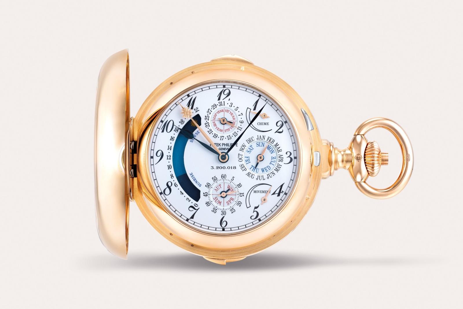 Patek Philippe Star Caliber 2000 pocket watch in yellow gold. Sold December 2025. Photo Credit Sotheby's.