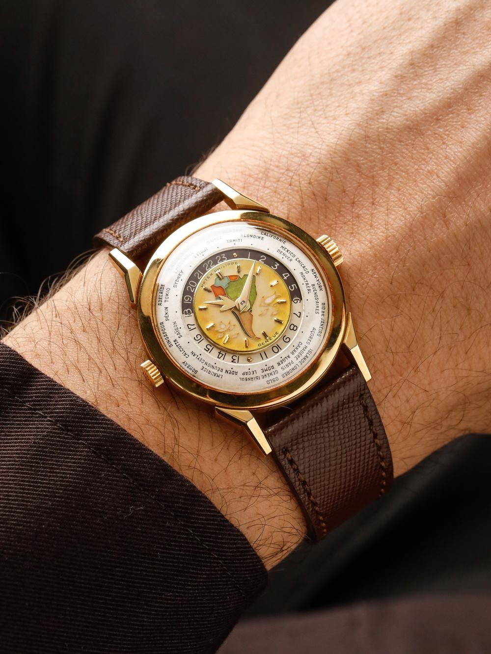 Phillips, Patek Philippe, Ref. 2523 World-time wristwatch from 1953. Image credit Phillips