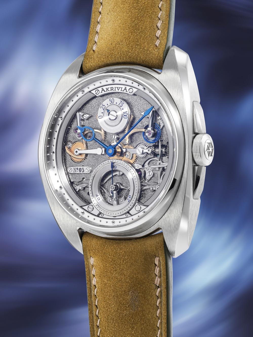 Phillips, Rexhep Rexhepi, Akrivia AK-06, No 3 stainless steel wristwatch. Image credit Phillips.