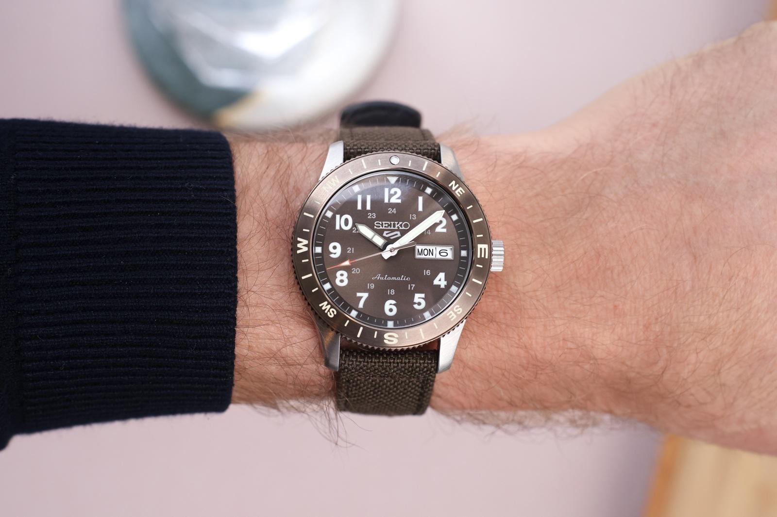Seiko Launch 5 Sports Field Explorer Collection with New Size and Compass Bezel