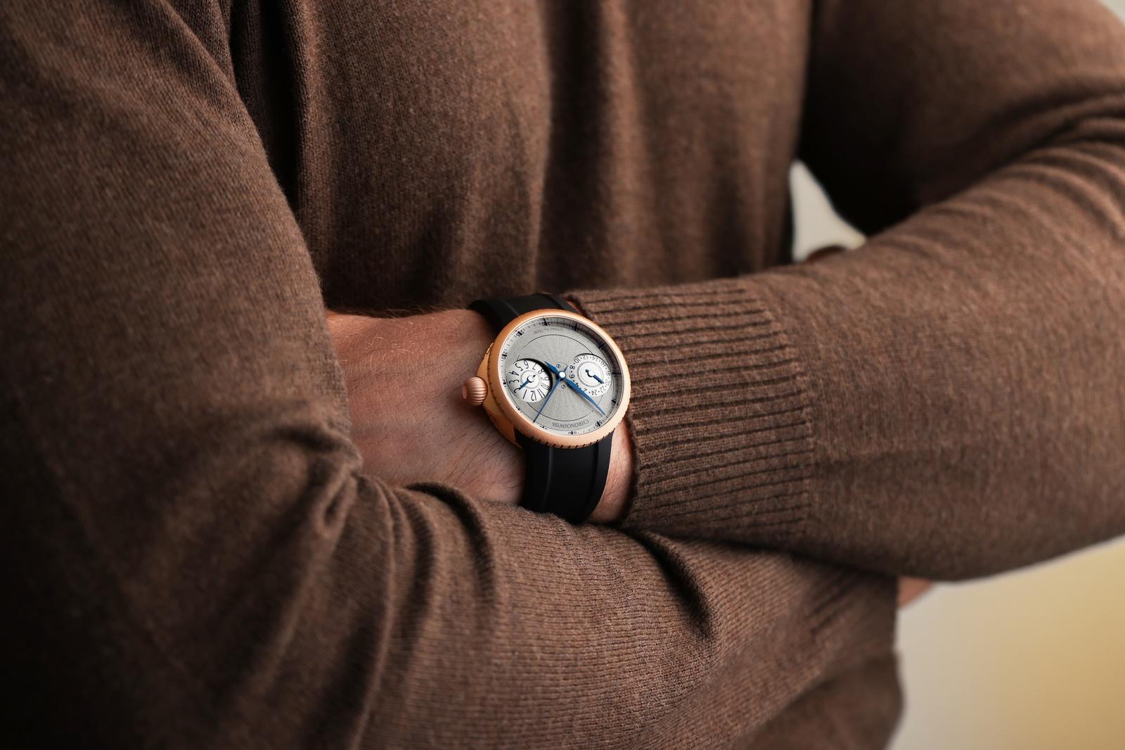 Chronoswiss Pulse Frosted Guilloche GMT Gold