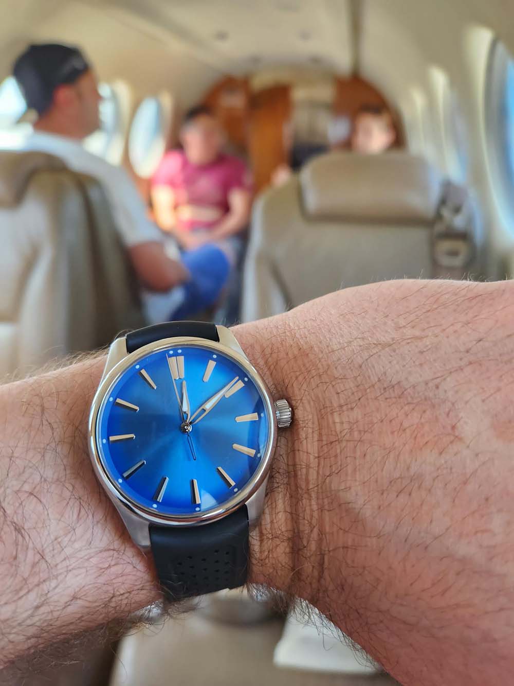 H Moser Blue Dial Wrist