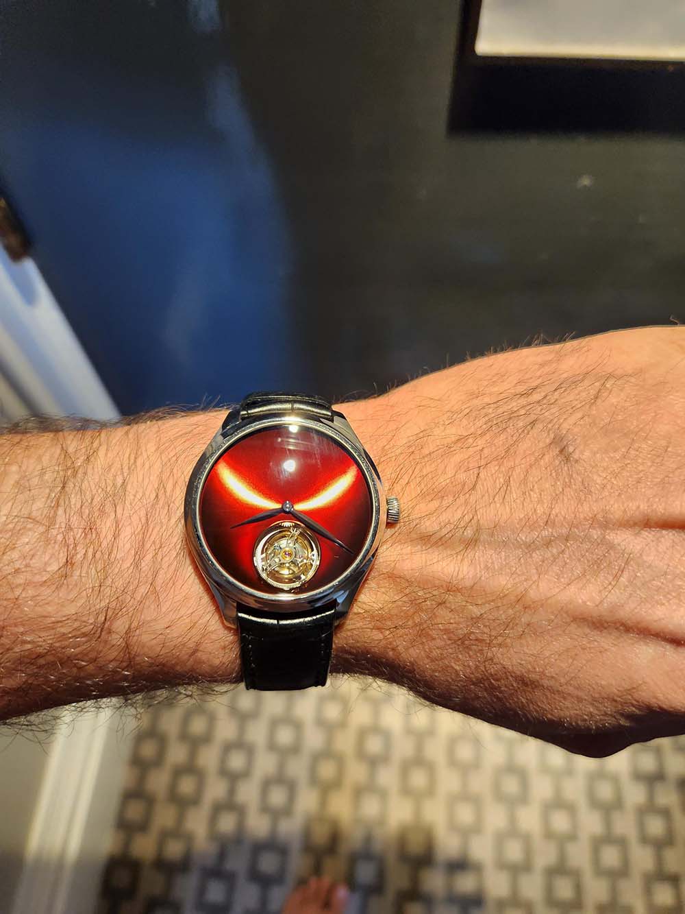H Moser Red Dial Tourbillon