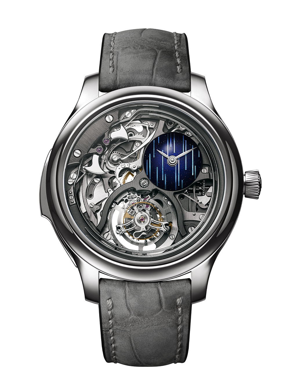 H. Moser & Cie Endeavour Minute Repeater Cylindrical Tourbillon Skeleton Cosmic Rain 