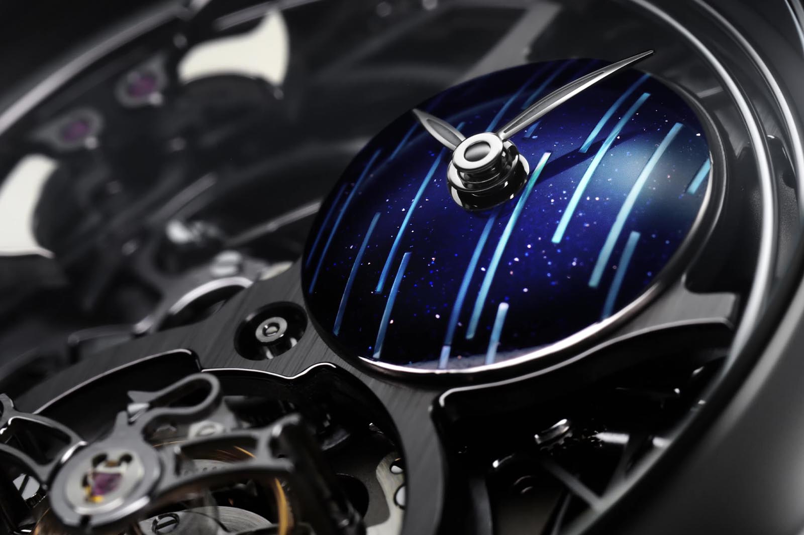 H. Moser & Cie Endeavour Minute Repeater Cylindrical Tourbillon Skeleton Cosmic Rain 
