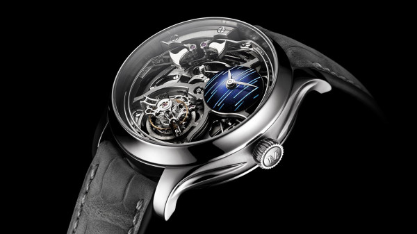 H. Moser & Cie. Unveil Endeavour Minute Repeater Cylindrical Tourbillon Skeleton Cosmic Rain