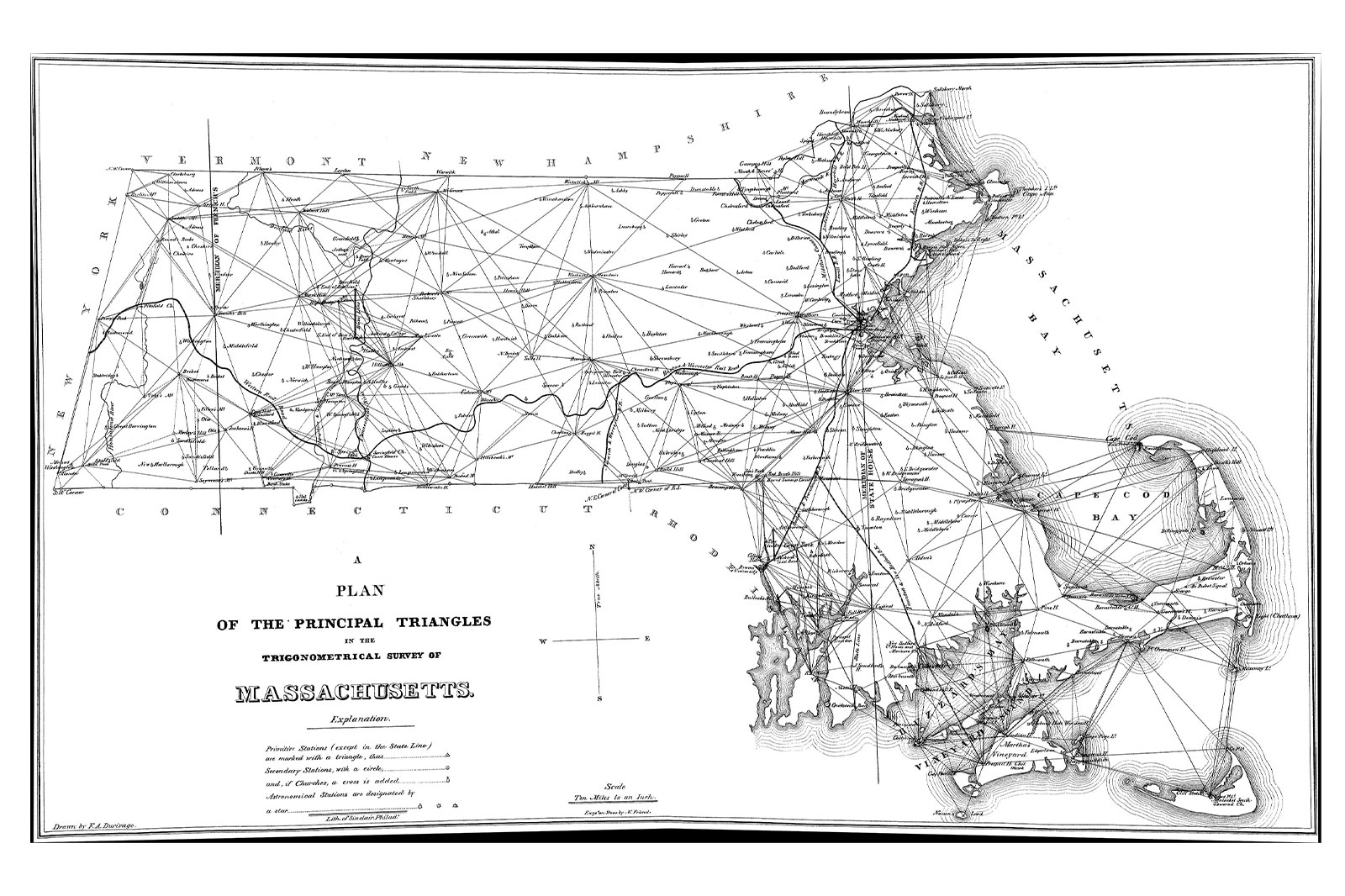 Plan of the survey of Massachusetts 1846