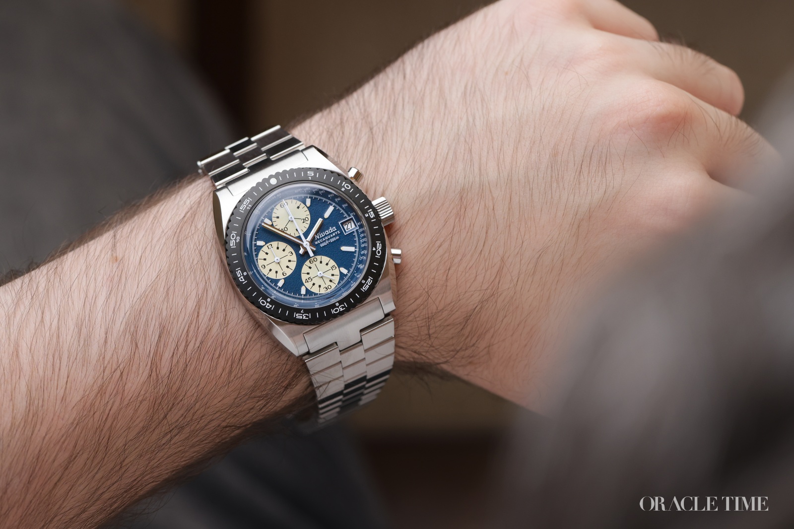 Nivada Grenchen x WatchGecko Autochron Teal