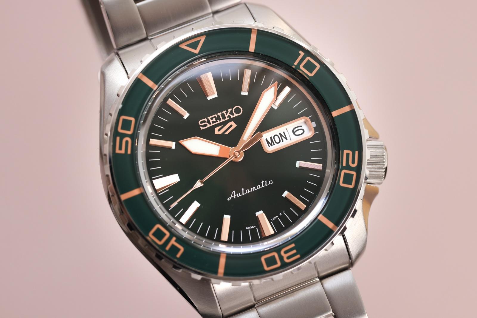 Seiko Release 5 Sports SKX SNZH Formal White and Tweed Green Editions