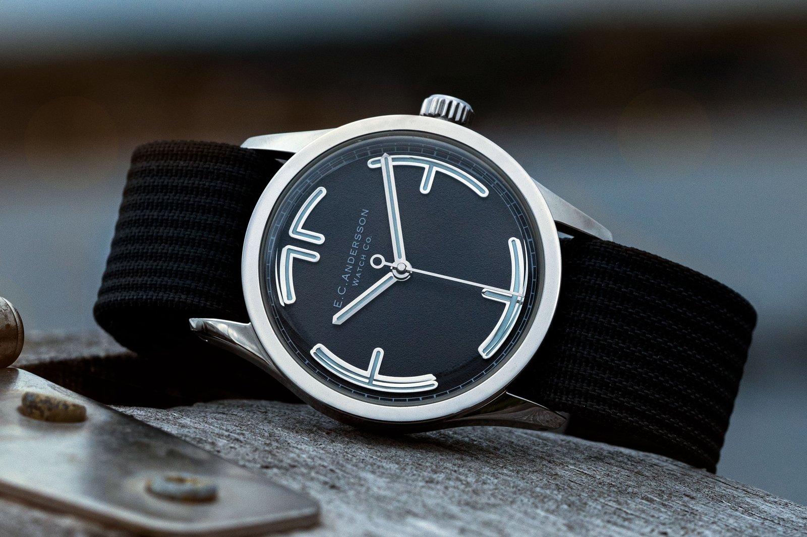 E.C. Andersson Cpt Midnight Blue on nylon strap