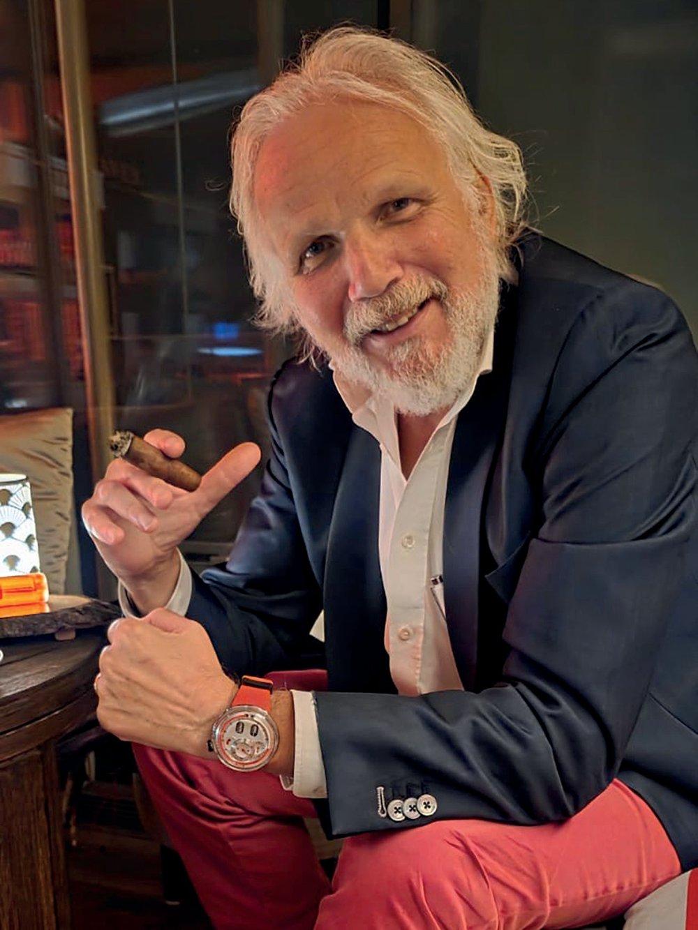 Lucien Vouillamoz wearing the HYT S1 Titanium DLC Red