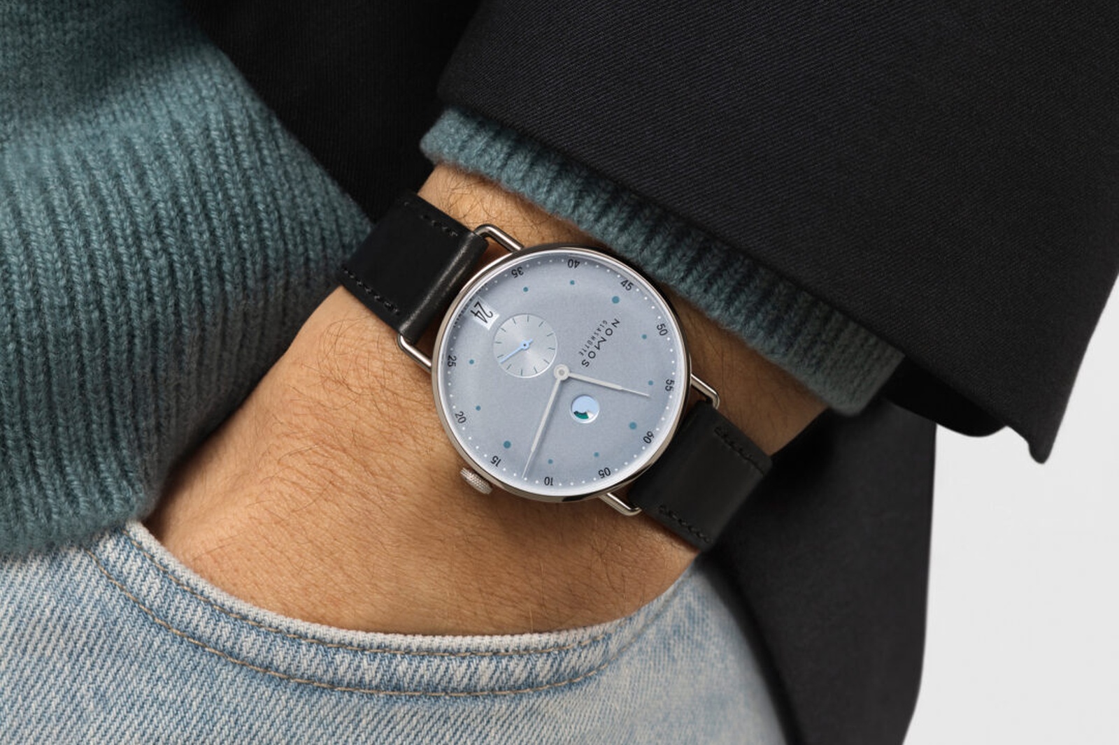Nomos Metro Date Power Reserve Ice Blue