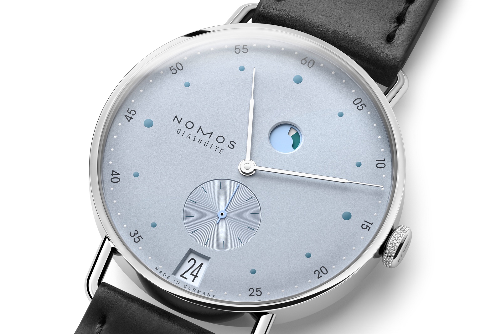 Nomos Metro Date Power Reserve Ice Blue