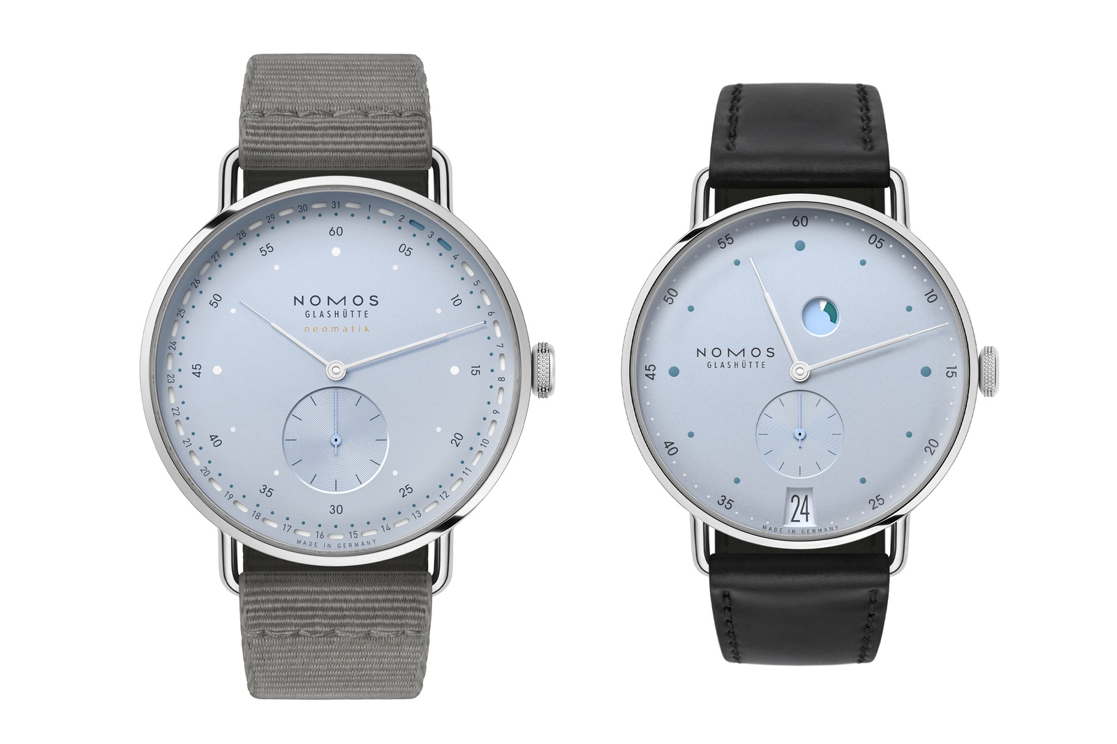 Nomos Metro Date Power Reserve Ice Blue